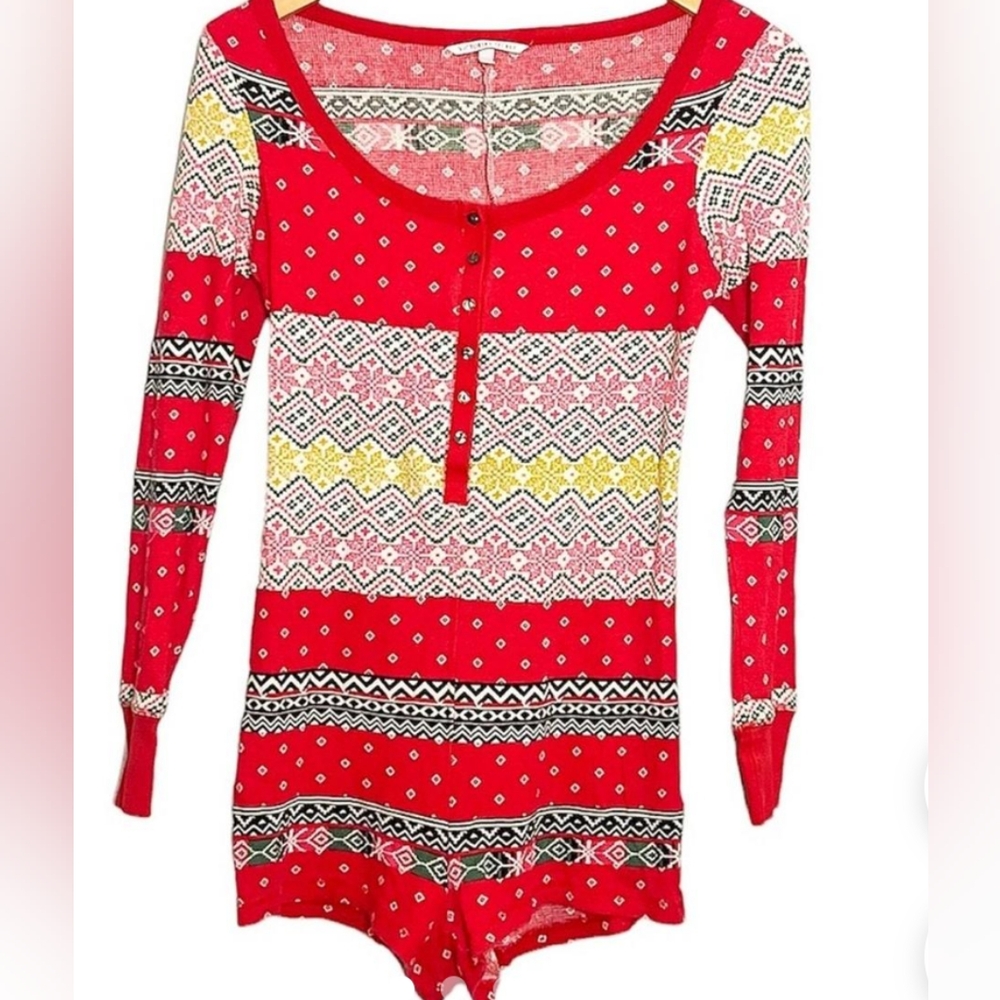 VS ONESIE (Henley) BUTTON DOWN SHORT PAJAMAS SZ. Small